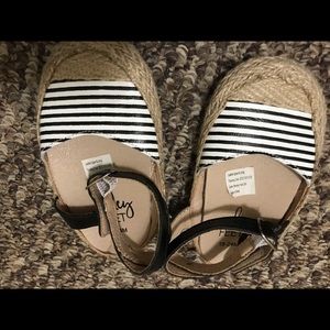 Monkey Feet Striped Espadrille Sandals